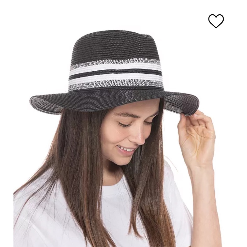 New! INC Macys Striped Attractive Panama Packable Hat